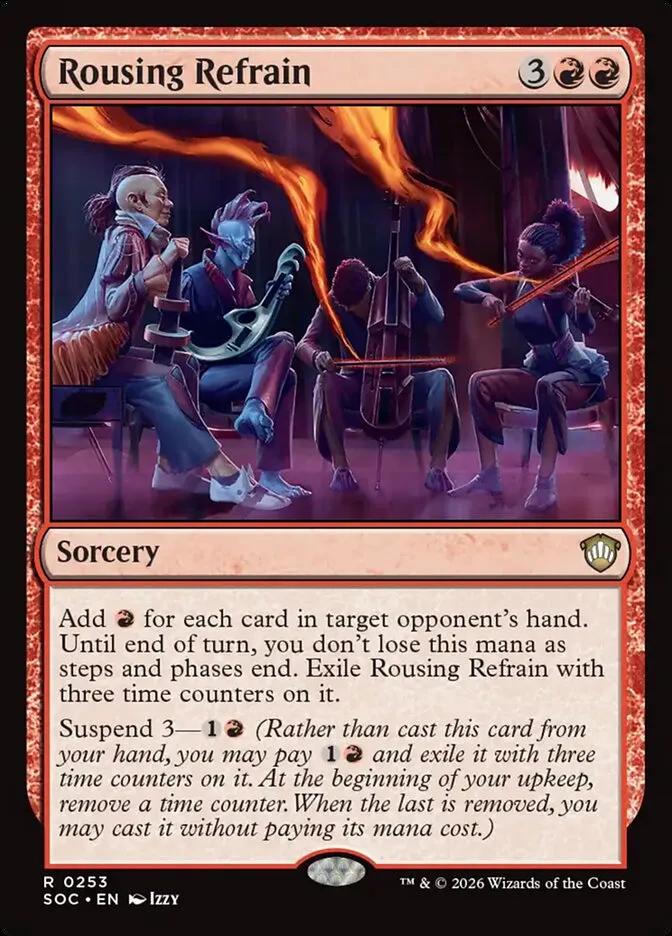 2026 Secrets of Strixhaven Commander Rousing Refrain #253 rare card image
