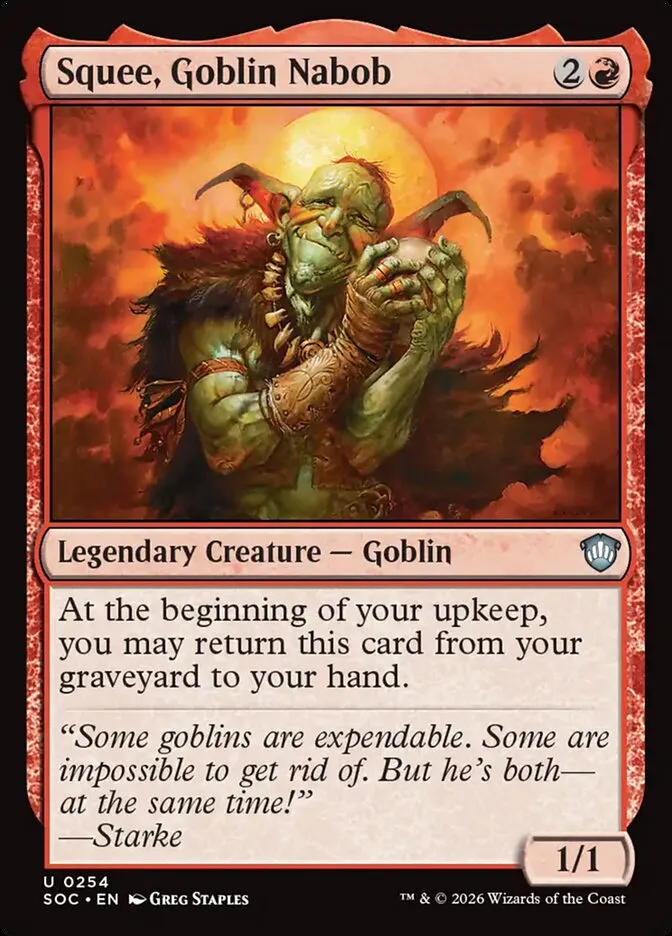 2026 Secrets of Strixhaven Commander Squee, Goblin Nabob uncommon #254 uncommon card image
