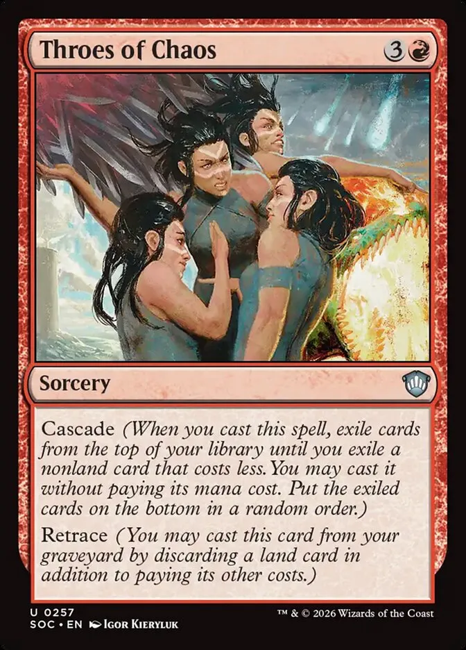 2026 Secrets of Strixhaven Commander Throes of Chaos uncommon #257 uncommon card image