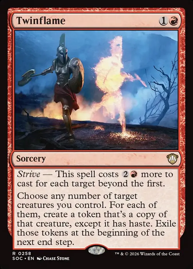 2026 Secrets of Strixhaven Commander Twinflame #258 rare card image
