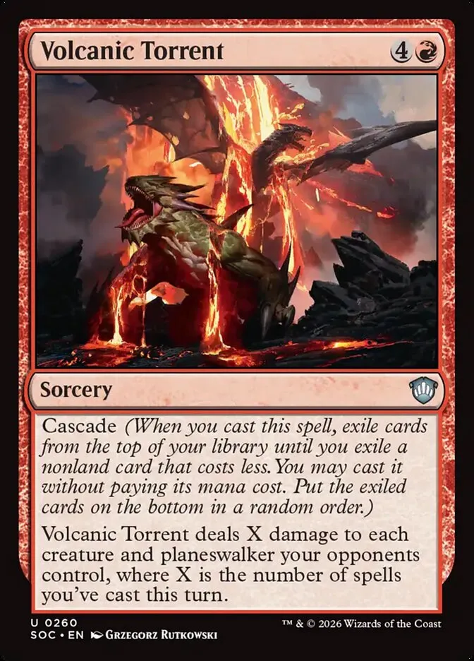 2026 Secrets of Strixhaven Commander Volcanic Torrent uncommon #260 uncommon card image