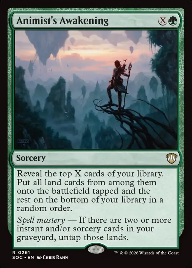 2026 Secrets of Strixhaven Commander Animist's Awakening #261 rare card image