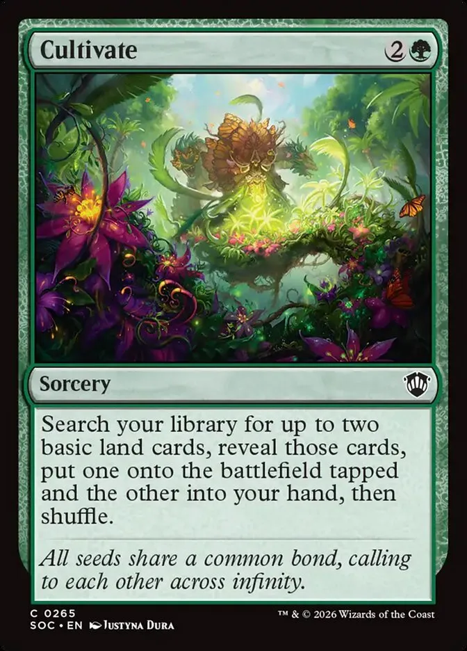 2026 Secrets of Strixhaven Commander Cultivate common #265 common card image