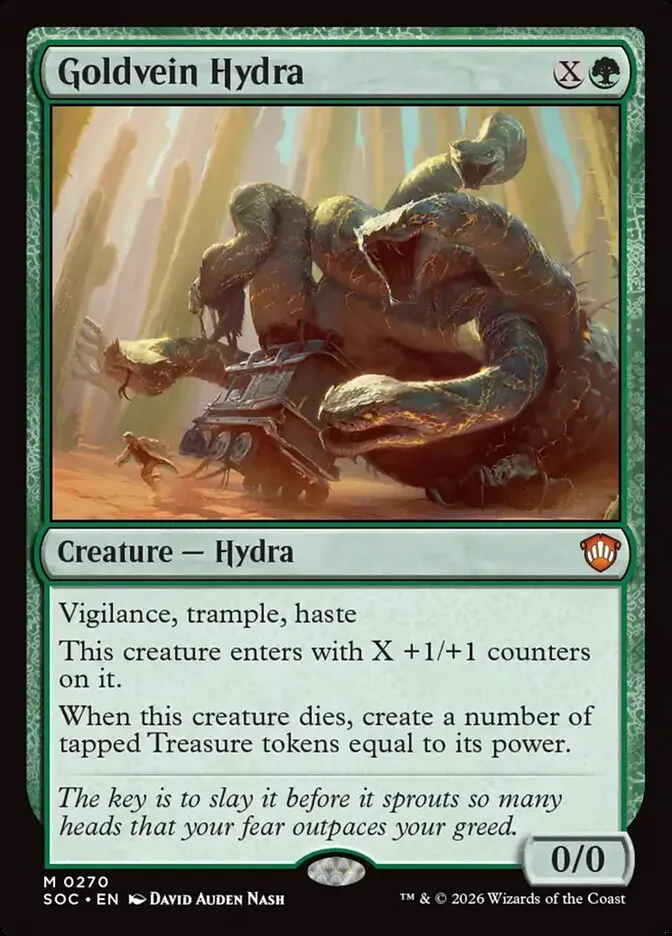 2026 Secrets of Strixhaven Commander Goldvein Hydra mythic #270 mythic card image