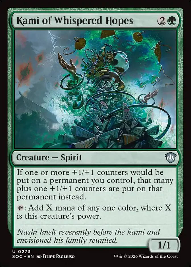 2026 Secrets of Strixhaven Commander Kami of Whispered Hopes uncommon #273 uncommon card image