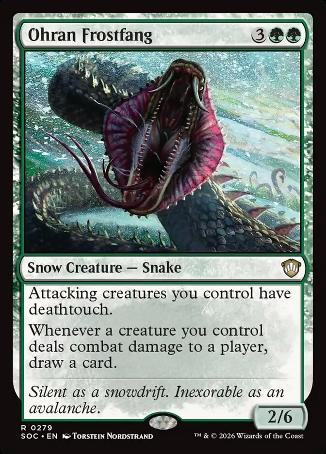 2026 Secrets of Strixhaven Commander Ohran Frostfang #279 rare card image