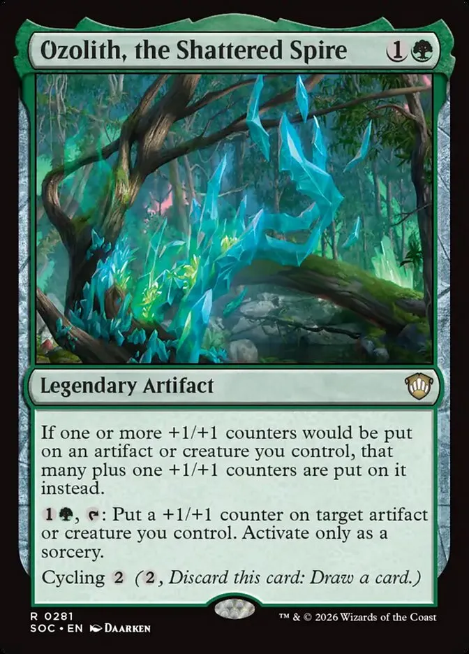 2026 Secrets of Strixhaven Commander Ozolith, the Shattered Spire #281 rare card image