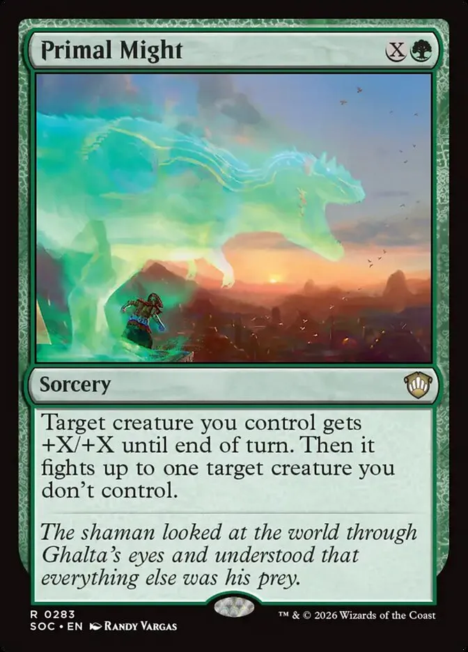 2026 Secrets of Strixhaven Commander Primal Might #283 rare card image