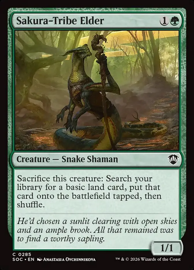 2026 Secrets of Strixhaven Commander Sakura-Tribe Elder common #285 common card image