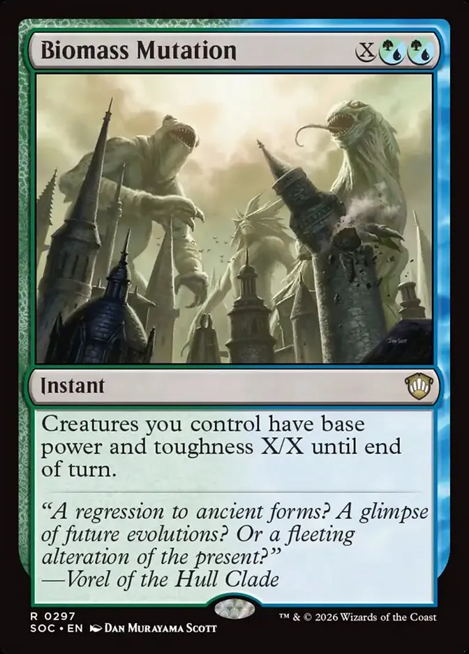 2026 Secrets of Strixhaven Commander Biomass Mutation #297 rare card image