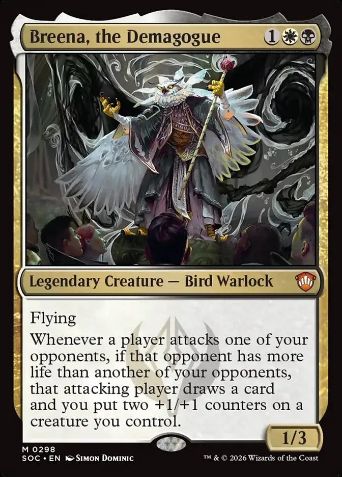 2026 Secrets of Strixhaven Commander Breena, the Demagogue mythic #298 mythic card image