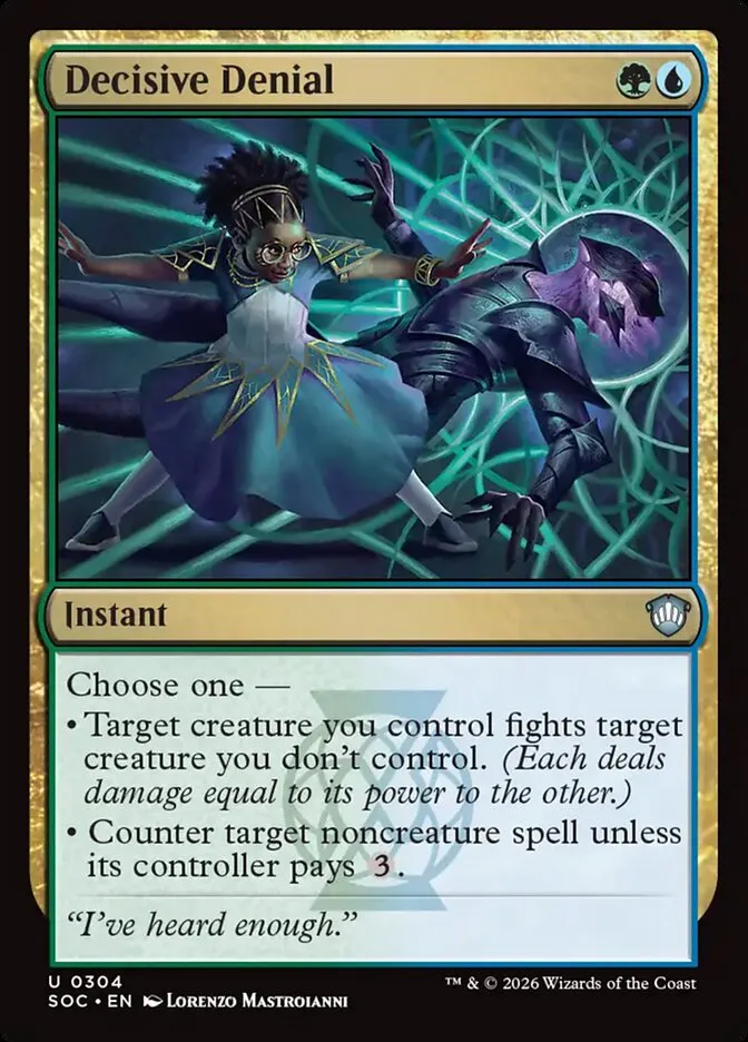 2026 Secrets of Strixhaven Commander Decisive Denial uncommon #304 uncommon card image