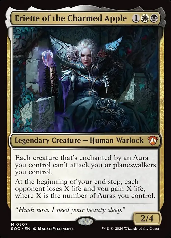 2026 Secrets of Strixhaven Commander Eriette of the Charmed Apple mythic #307 mythic card image