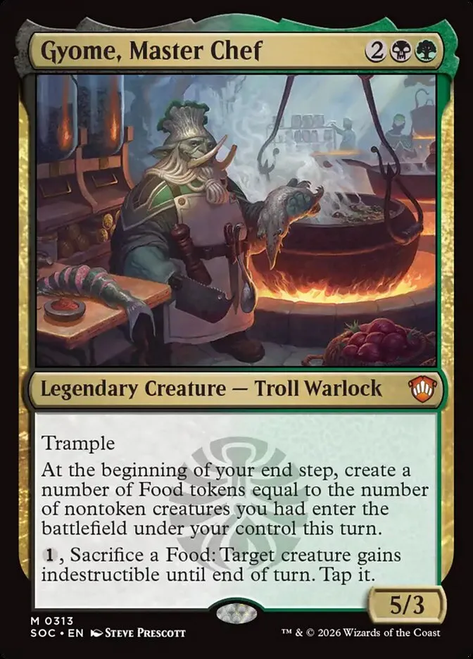 2026 Secrets of Strixhaven Commander Gyome, Master Chef mythic #313 mythic card image