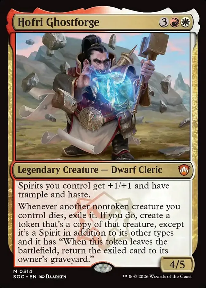 2026 Secrets of Strixhaven Commander Hofri Ghostforge mythic #314 mythic card image