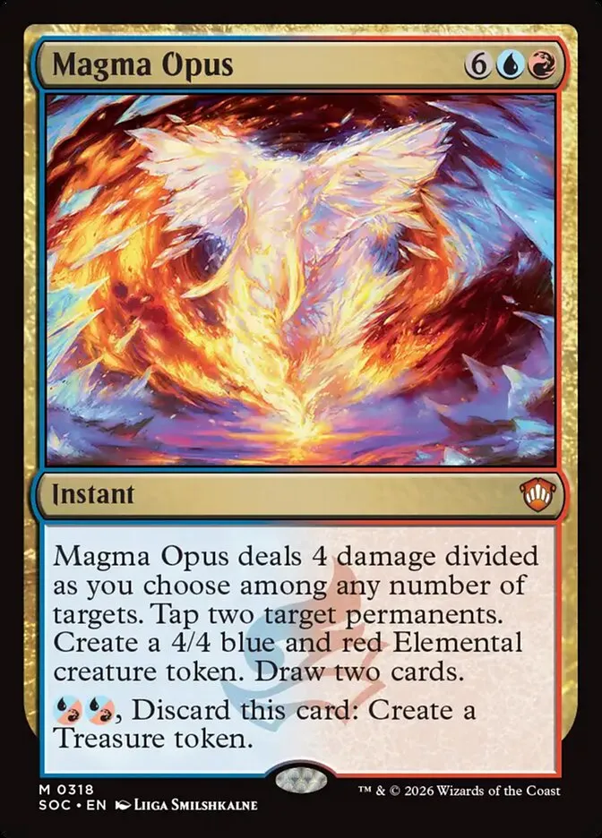 2026 Secrets of Strixhaven Commander Magma Opus mythic #318 mythic card image