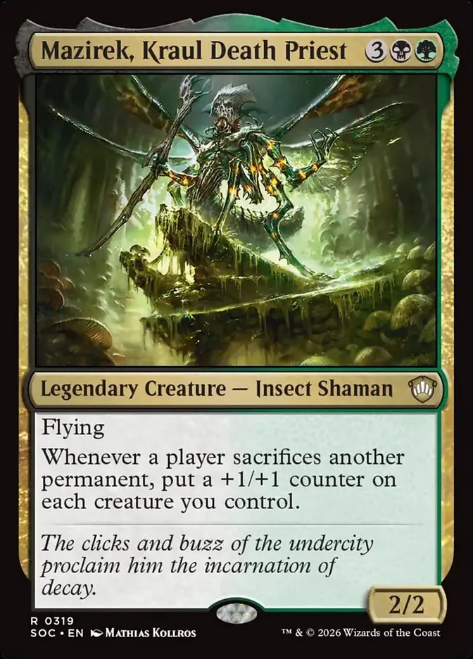 2026 Secrets of Strixhaven Commander Mazirek, Kraul Death Priest #319 rare card image