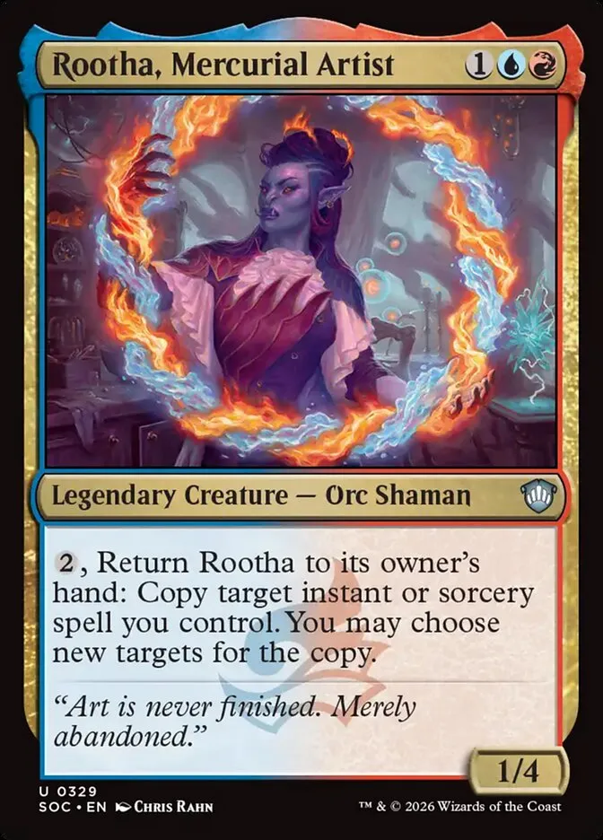 2026 Secrets of Strixhaven Commander Rootha, Mercurial Artist uncommon #329 uncommon card image