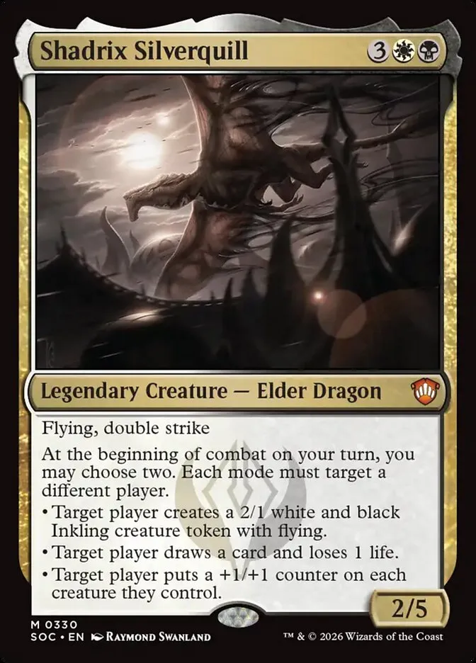 2026 Secrets of Strixhaven Commander Shadrix Silverquill mythic #330 mythic card image