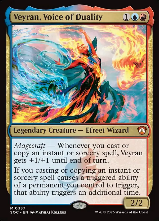 2026 Secrets of Strixhaven Commander Veyran, Voice of Duality mythic #337 mythic card image
