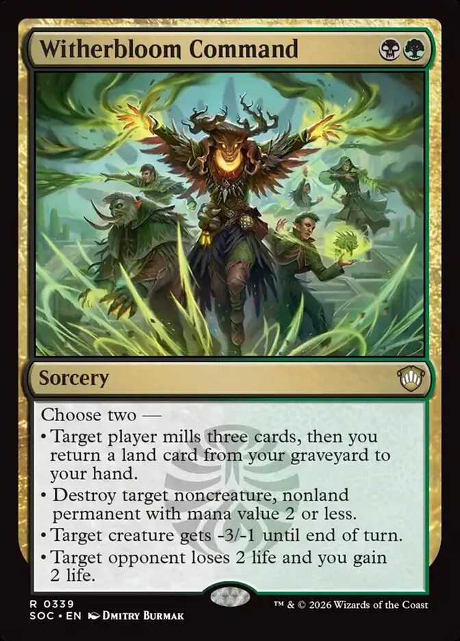 2026 Secrets of Strixhaven Commander Witherbloom Command #339 rare card image