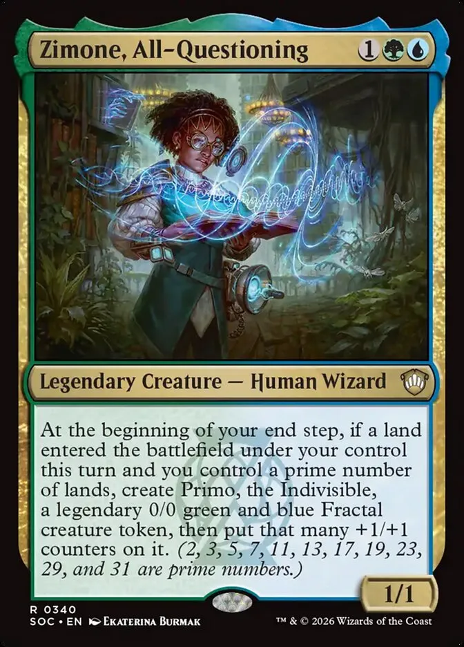 2026 Secrets of Strixhaven Commander Zimone, All-Questioning #340 rare card image