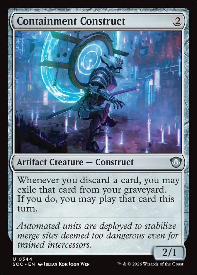 2026 Secrets of Strixhaven Commander Containment Construct uncommon #344 uncommon card image