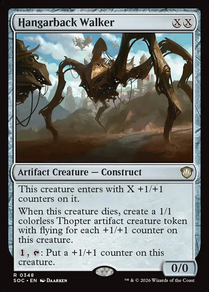 2026 Secrets of Strixhaven Commander Hangarback Walker #348 rare card image