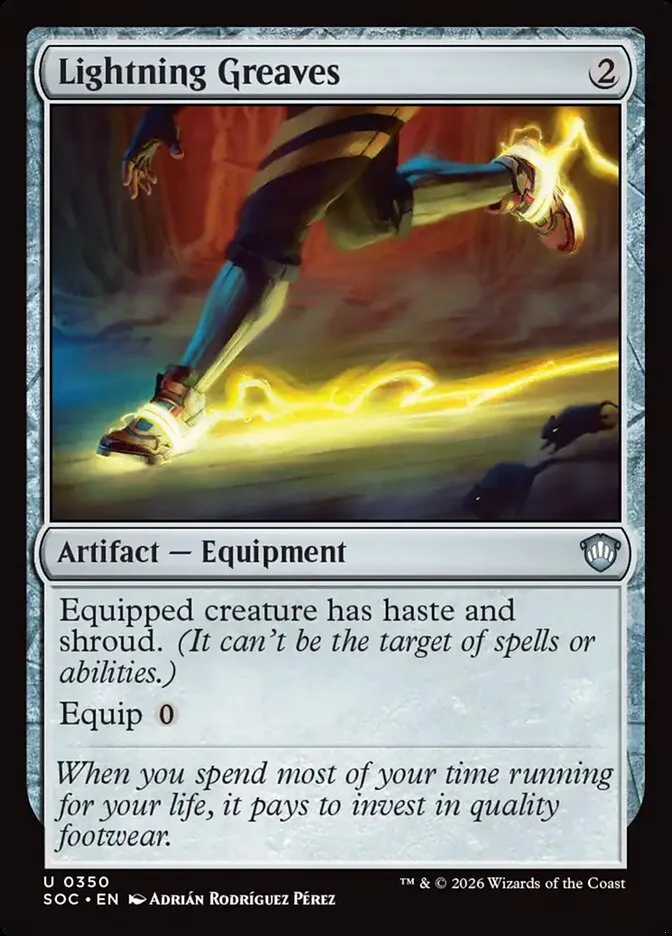 2026 Secrets of Strixhaven Commander Lightning Greaves uncommon #350 uncommon card image
