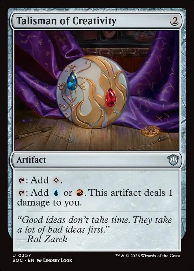2026 Secrets of Strixhaven Commander Talisman of Creativity uncommon #357 uncommon card image