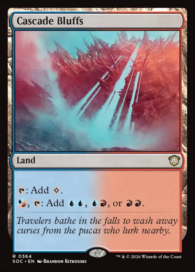 2026 Secrets of Strixhaven Commander Cascade Bluffs #364 rare card image