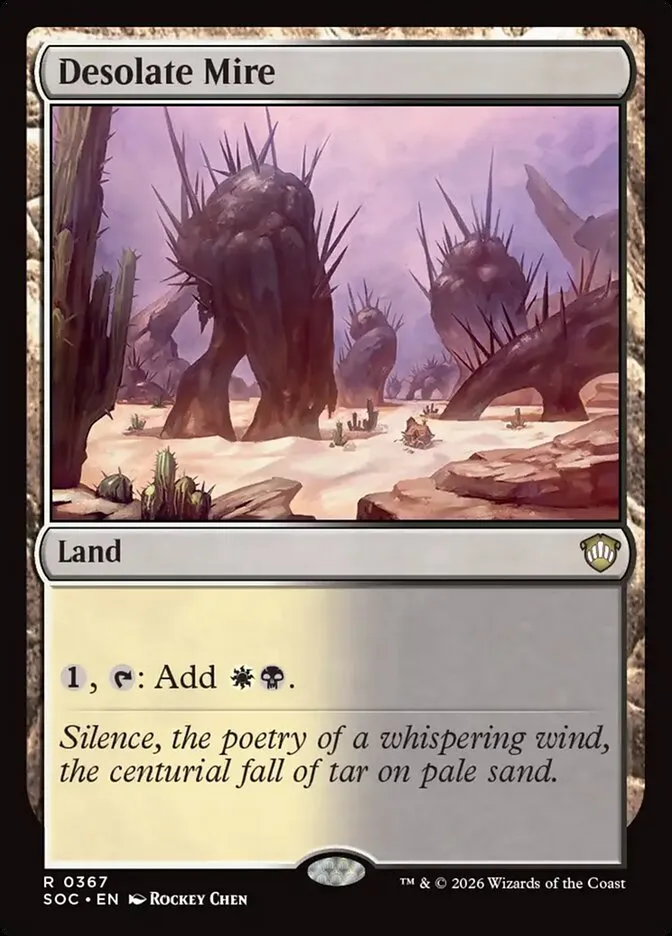 2026 Secrets of Strixhaven Commander Desolate Mire #367 rare card image