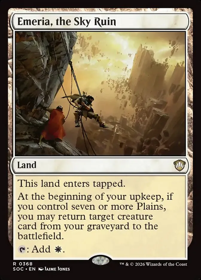 2026 Secrets of Strixhaven Commander Emeria, the Sky Ruin #368 rare card image