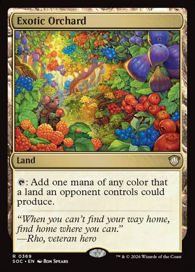 2026 Secrets of Strixhaven Commander Exotic Orchard #369 rare card image