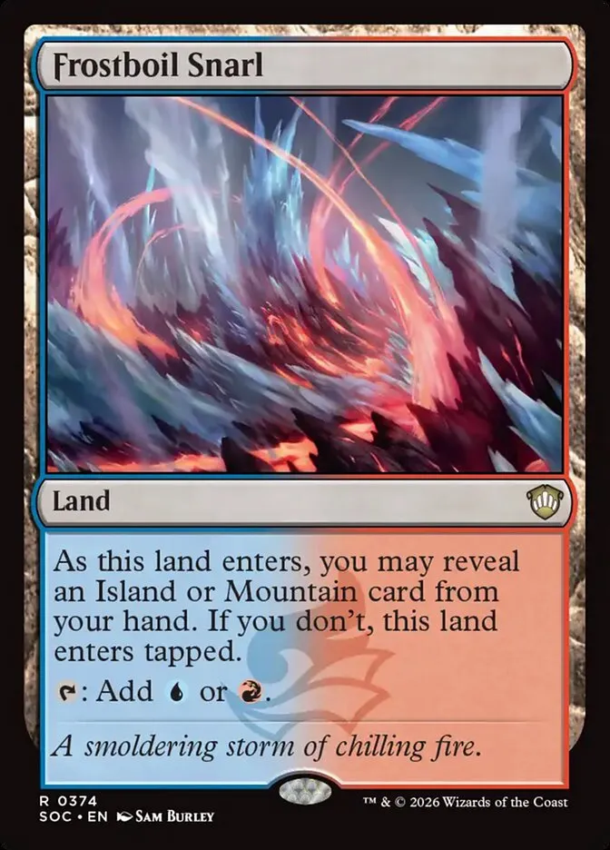 2026 Secrets of Strixhaven Commander Frostboil Snarl #374 rare card image