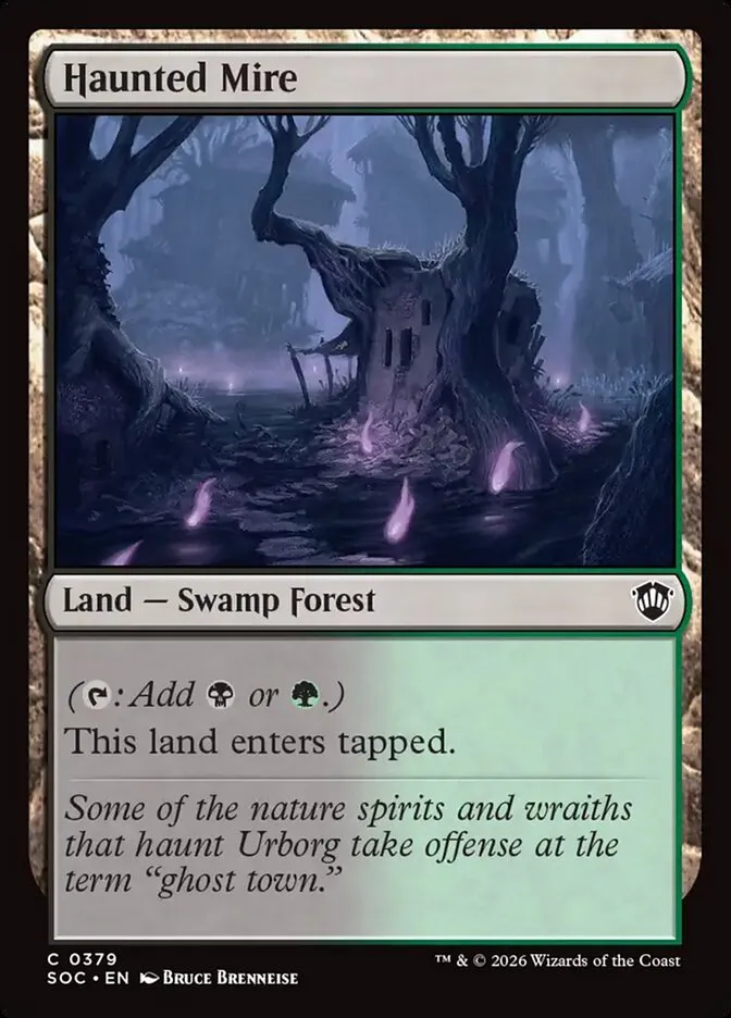2026 Secrets of Strixhaven Commander Haunted Mire common #379 common card image