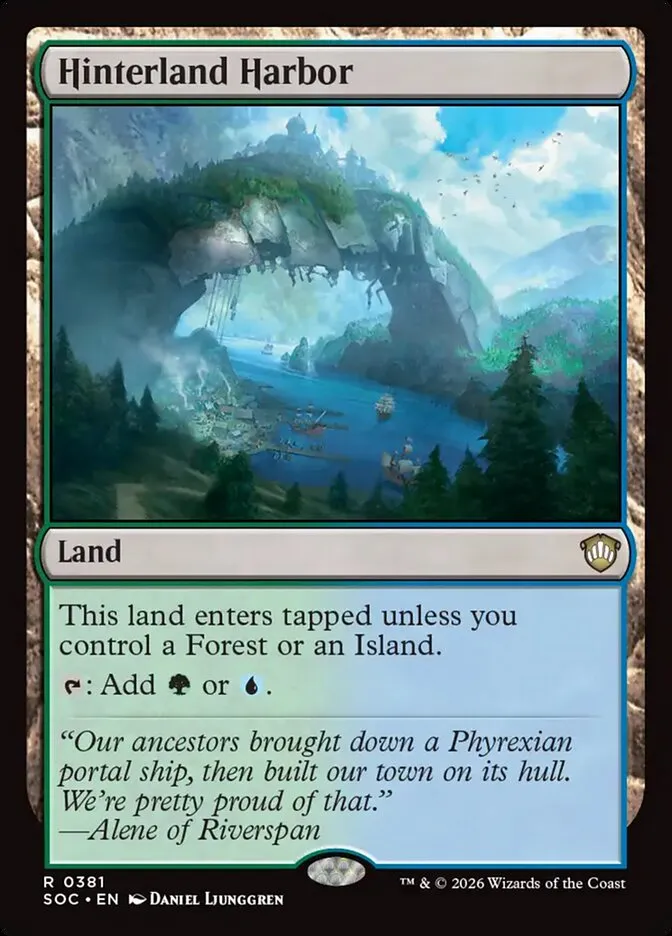 2026 Secrets of Strixhaven Commander Hinterland Harbor #381 rare card image