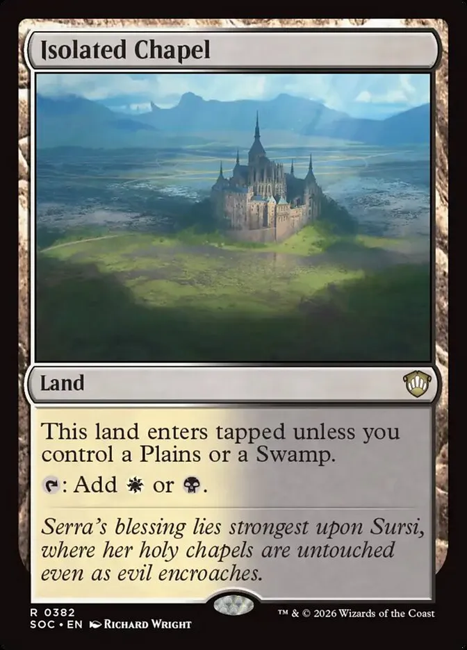 2026 Secrets of Strixhaven Commander Isolated Chapel #382 rare card image