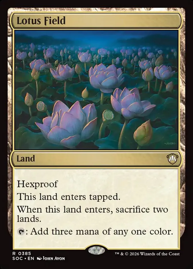 2026 Secrets of Strixhaven Commander Lotus Field #385 rare card image