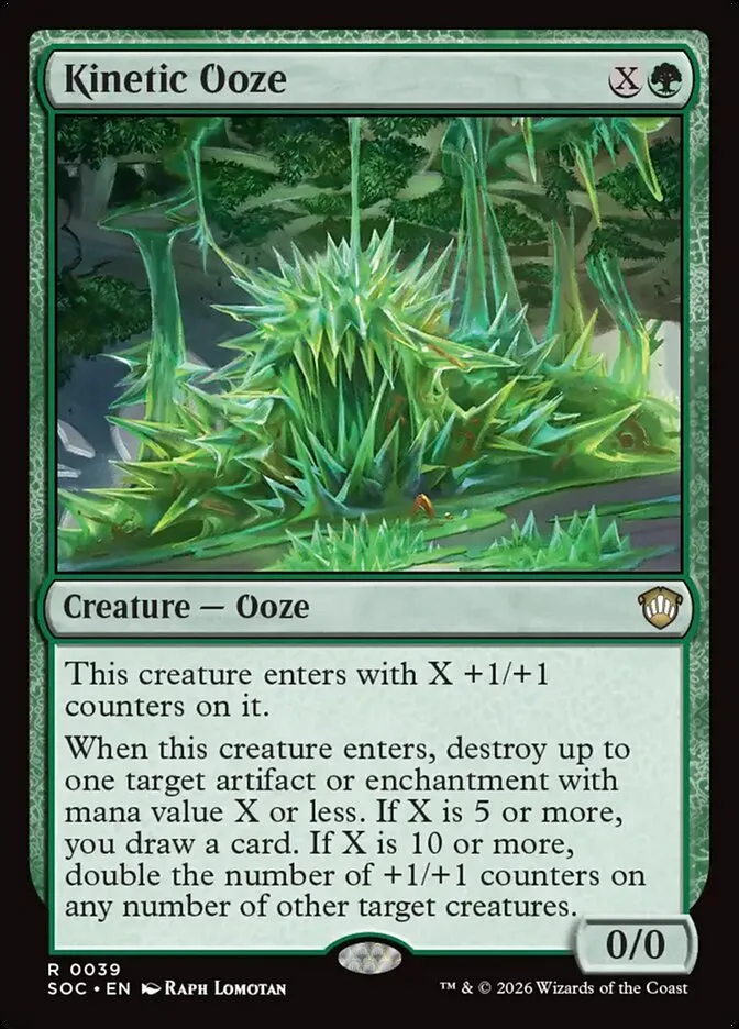 2026 Secrets of Strixhaven Commander Kinetic Ooze rare #39 rare card image