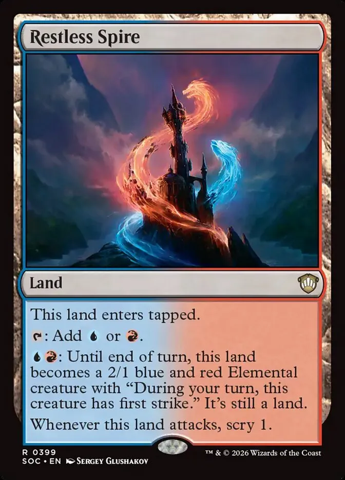 2026 Secrets of Strixhaven Commander Restless Spire #399 rare card image