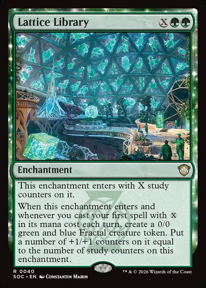 2026 Secrets of Strixhaven Commander Lattice Library rare #40 rare card image