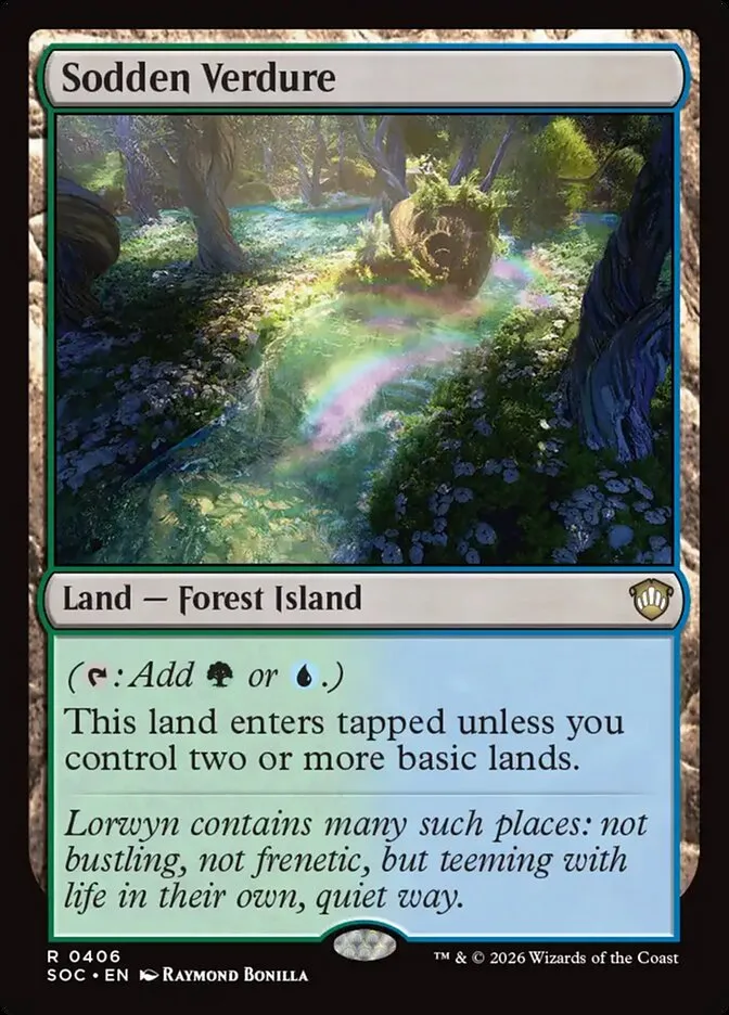 2026 Secrets of Strixhaven Commander Sodden Verdure #406 rare card image