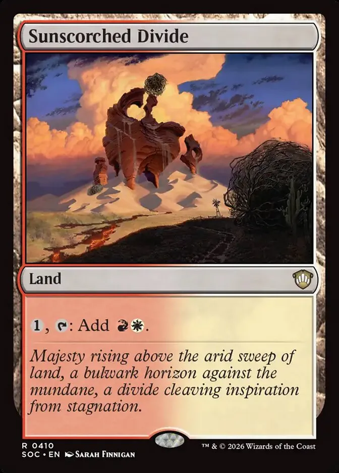2026 Secrets of Strixhaven Commander Sunscorched Divide #410 rare card image