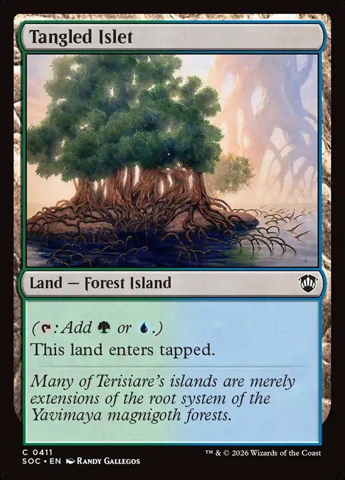 2026 Secrets of Strixhaven Commander Tangled Islet common #411 common card image