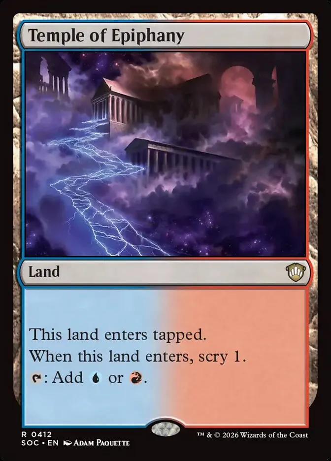 2026 Secrets of Strixhaven Commander Temple of Epiphany #412 rare card image