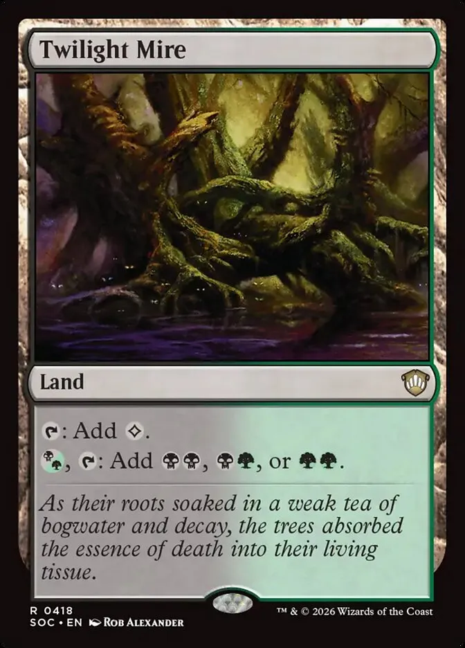 2026 Secrets of Strixhaven Commander Twilight Mire #418 rare card image
