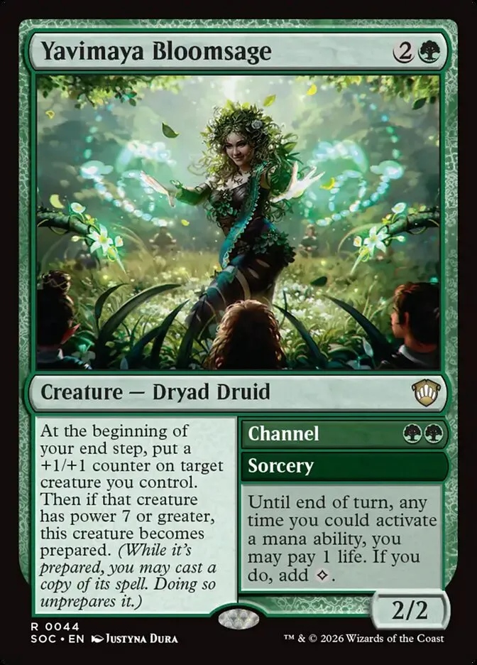 2026 Secrets of Strixhaven Commander Yavimaya Bloomsage // Channel rare #44 rare card image