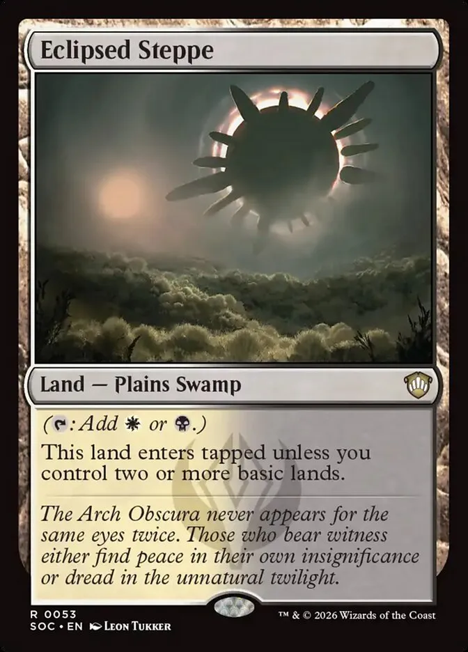 2026 Secrets of Strixhaven Commander Eclipsed Steppe rare #53 rare card image