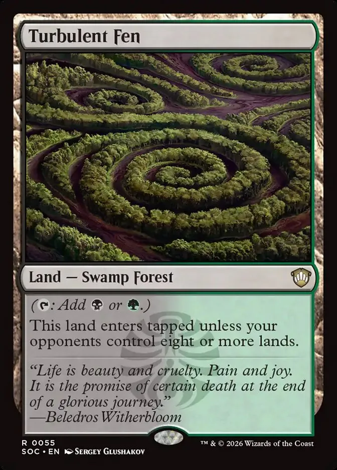 2026 Secrets of Strixhaven Commander Turbulent Fen rare #55 rare card image